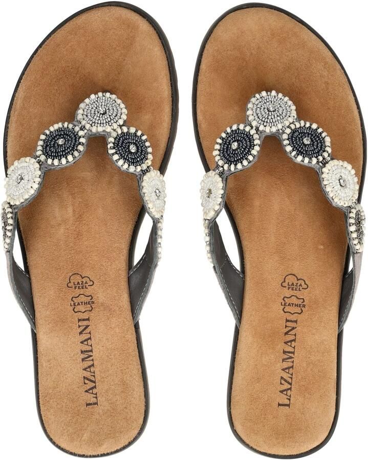 LAZAMANI Teenslipper zilvergrijs parelwit - Foto 3