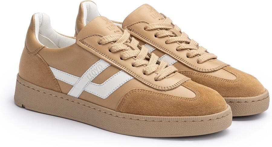 Lloyd Akari Brava Sneakers Beige Wit Leer en Suede Dames Beige - Foto 5