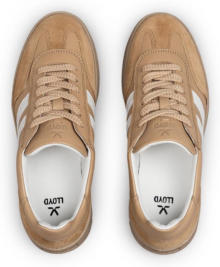 Lloyd Akari Brava Sneakers Beige Wit Leer en Suede Dames Beige - Foto 3
