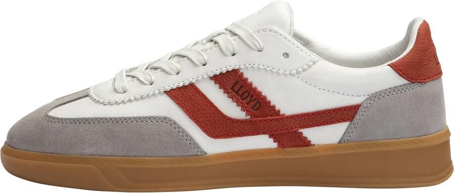 LLOYD Sneakers laag 'BRAVA' lichtgrijs donkerrood wit