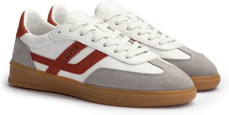 LLOYD Sneakers laag 'BRAVA' lichtgrijs donkerrood wit - Foto 4