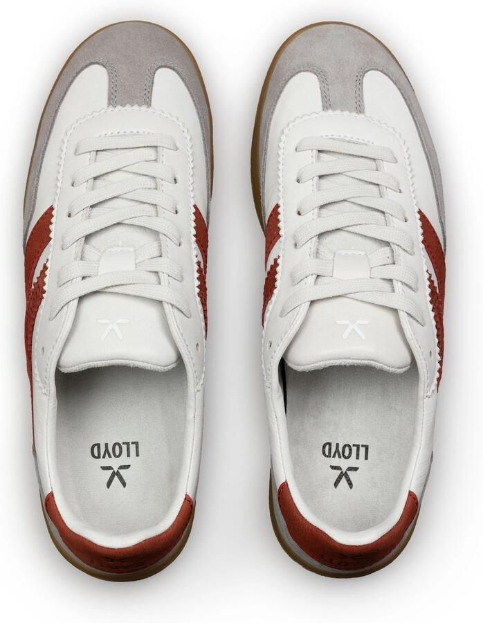 LLOYD Sneakers laag 'BRAVA' lichtgrijs donkerrood wit - Foto 2
