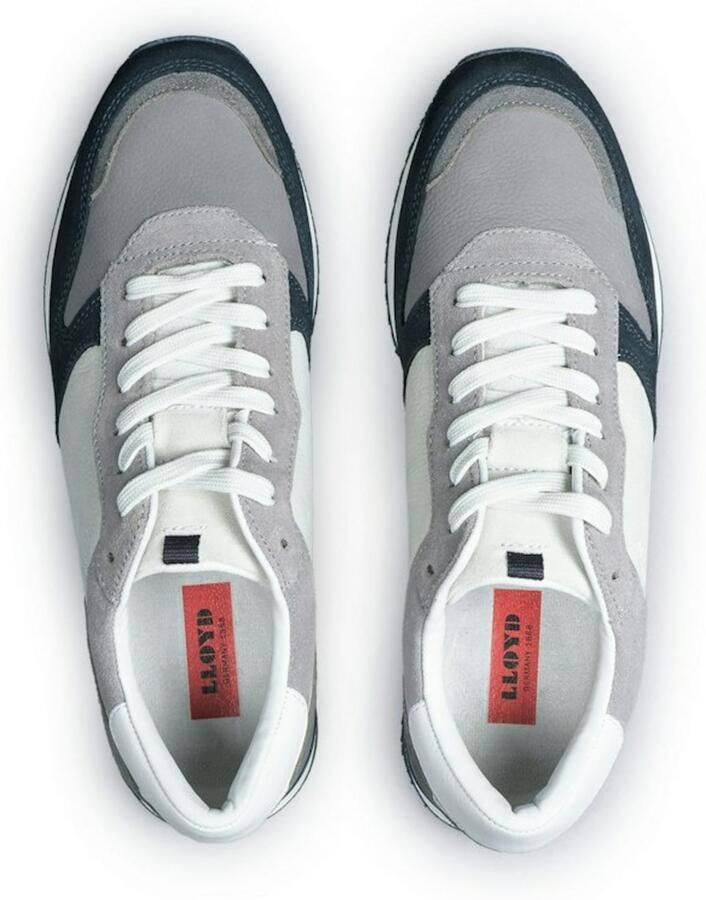Lloyd Elmore Navy Grey White Sneakers Wit Leer Heren Blauw - Foto 3