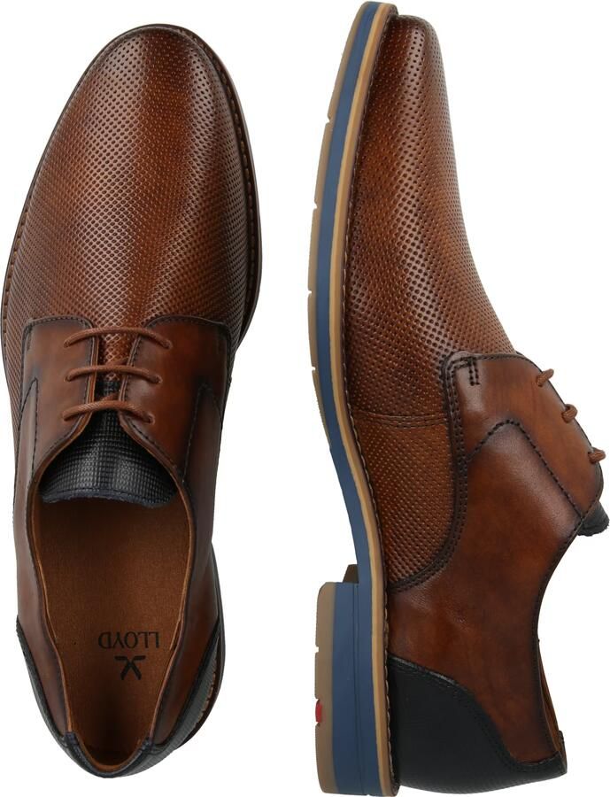 Lloyd Drift 110 Brown Navy Nette Veterschoenen Bruin Leer Heren Smal F Bruin - Foto 3