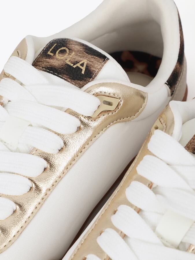 Lola Casademunt Sneakers laag beige bruin zwart offwhite - Foto 6