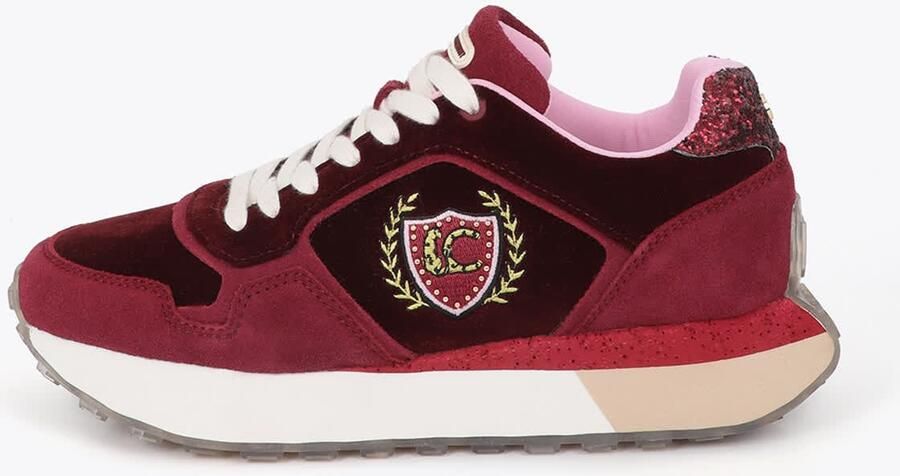Lola Casademunt Sneakers laag goudgeel lichtroze bordeaux donkerrood - Foto 3