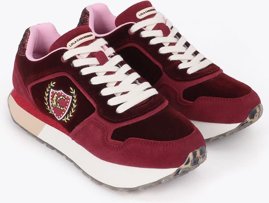 Lola Casademunt Sneakers laag goudgeel lichtroze bordeaux donkerrood - Foto 6