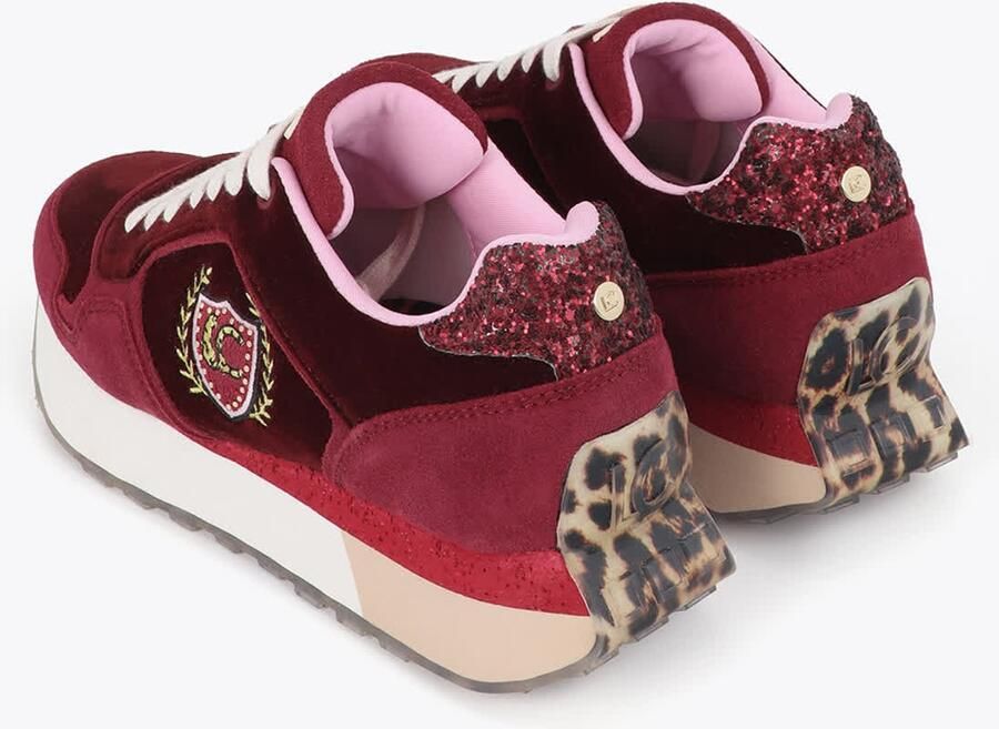 Lola Casademunt Sneakers laag goudgeel lichtroze bordeaux donkerrood - Foto 8