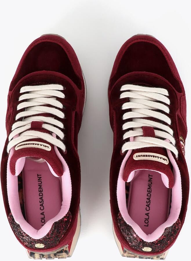 Lola Casademunt Sneakers laag goudgeel lichtroze bordeaux donkerrood - Foto 7