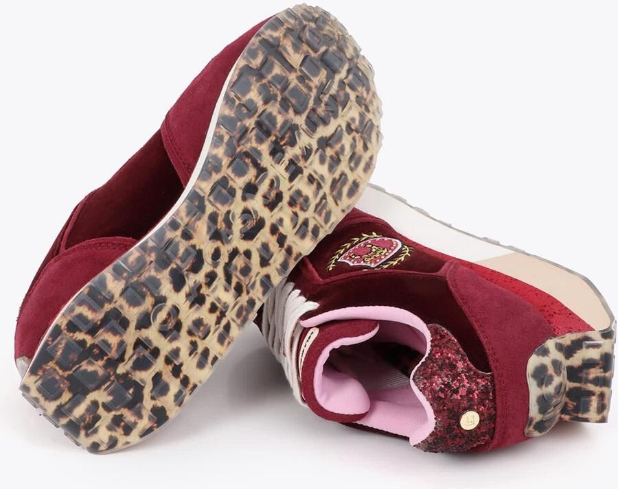 Lola Casademunt Sneakers laag goudgeel lichtroze bordeaux donkerrood - Foto 5