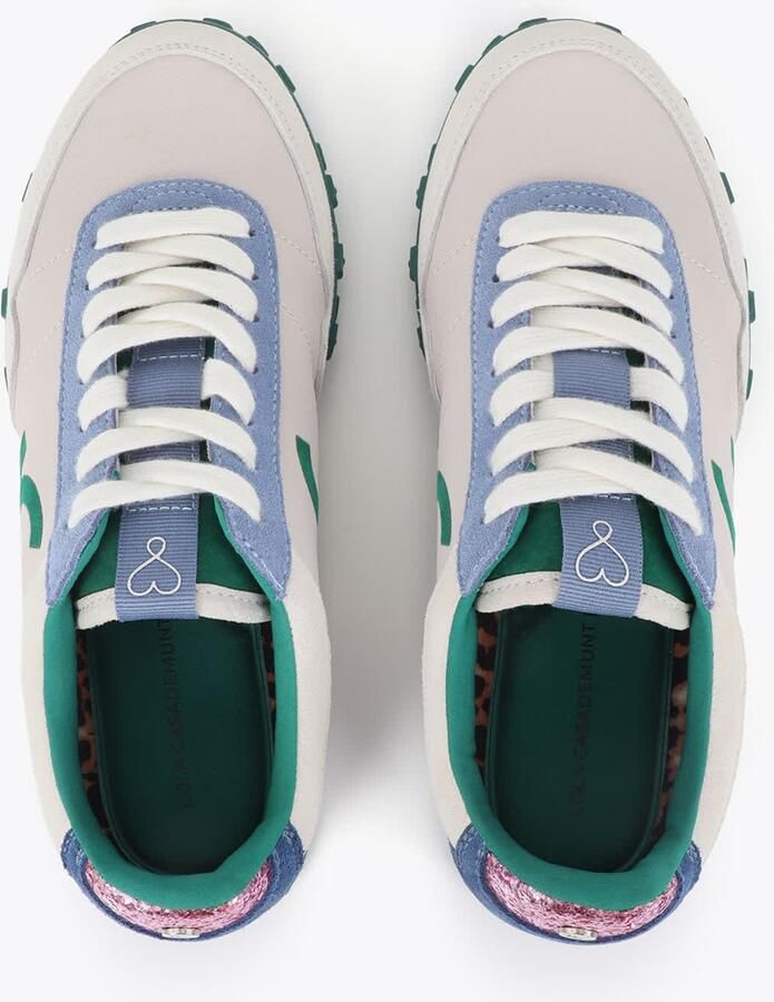 Lola Casademunt Sneakers laag royal blue koningsblauw duifblauw donkergroen offwhite - Foto 4