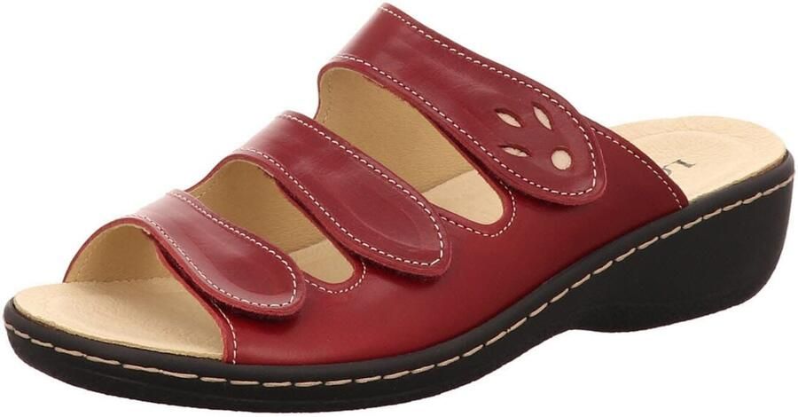 Longo Muiltjes 'Pantolette Damen 1006394 Rauleder in rot' rood