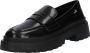 Love Moschino Zwarte leren mocassin met rubberen zool Black Dames - Thumbnail 2