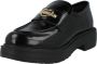 Love Moschino Zwarte Loafer met Logo in Geborsteld Leer Black Dames - Thumbnail 1