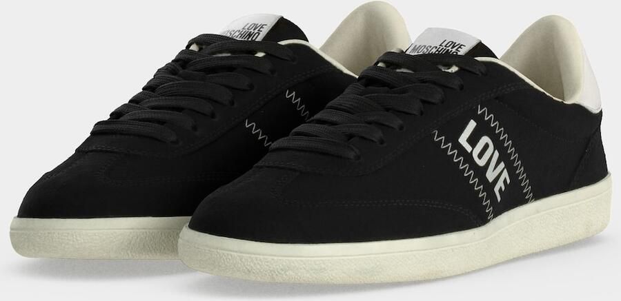 Love Moschino Sneakers laag 'CROSTA NERO' lichtgrijs zwart - Foto 4