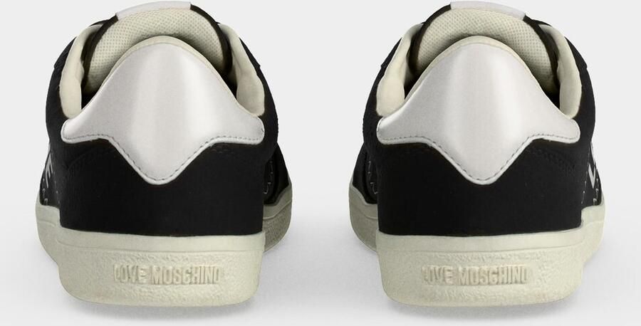 Love Moschino Sneakers laag 'CROSTA NERO' lichtgrijs zwart - Foto 3