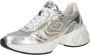 Love Moschino Crystal love chunky leren sneakers zilver goud beige - Thumbnail 3