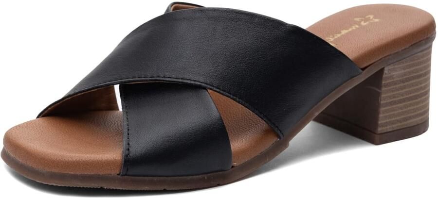 Maciejka Dames Leren Slippers Zwart E7390-01 00 - Foto 3