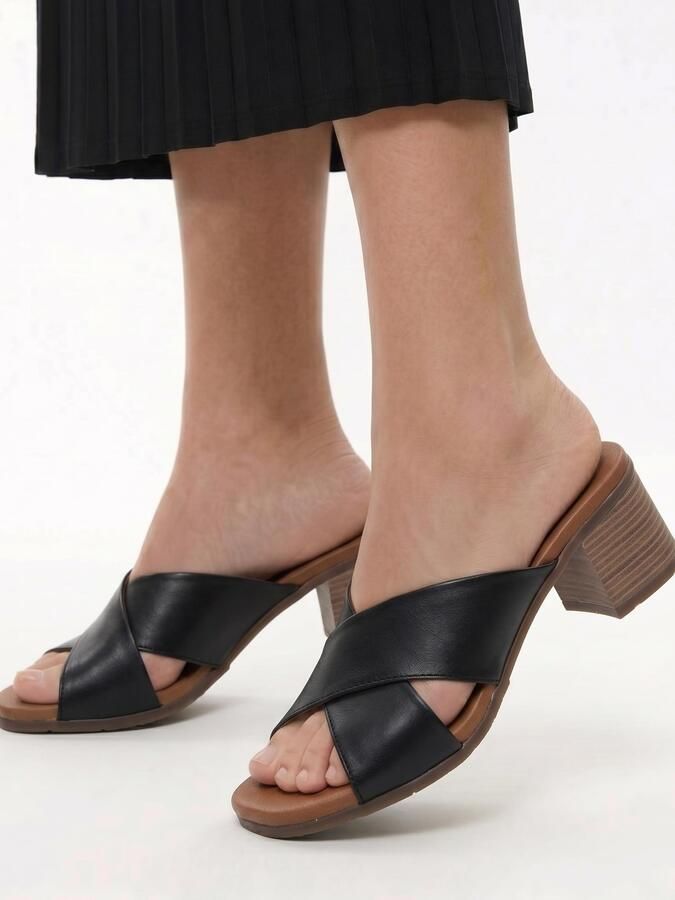Maciejka Dames Leren Slippers Zwart E7390-01 00 - Foto 4
