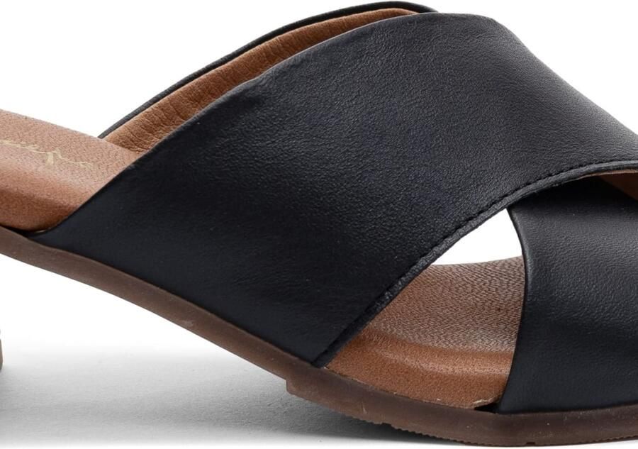 Maciejka Dames Leren Slippers Zwart E7390-01 00 - Foto 5