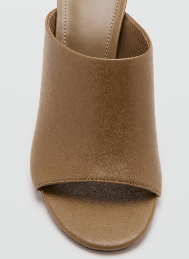 Mango leren muiltjes met hak camel - Foto 6