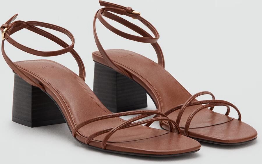 MANGO Sandalen met riem 'RAY' cognac - Foto 5