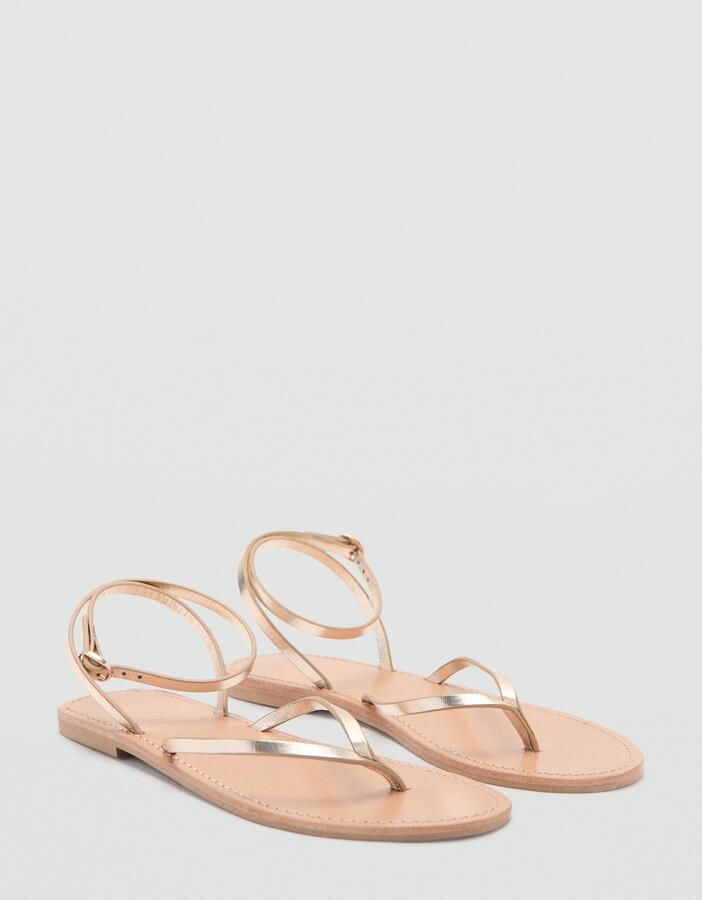 MANGO Teenslipper 'SANDRA' goud - Foto 3