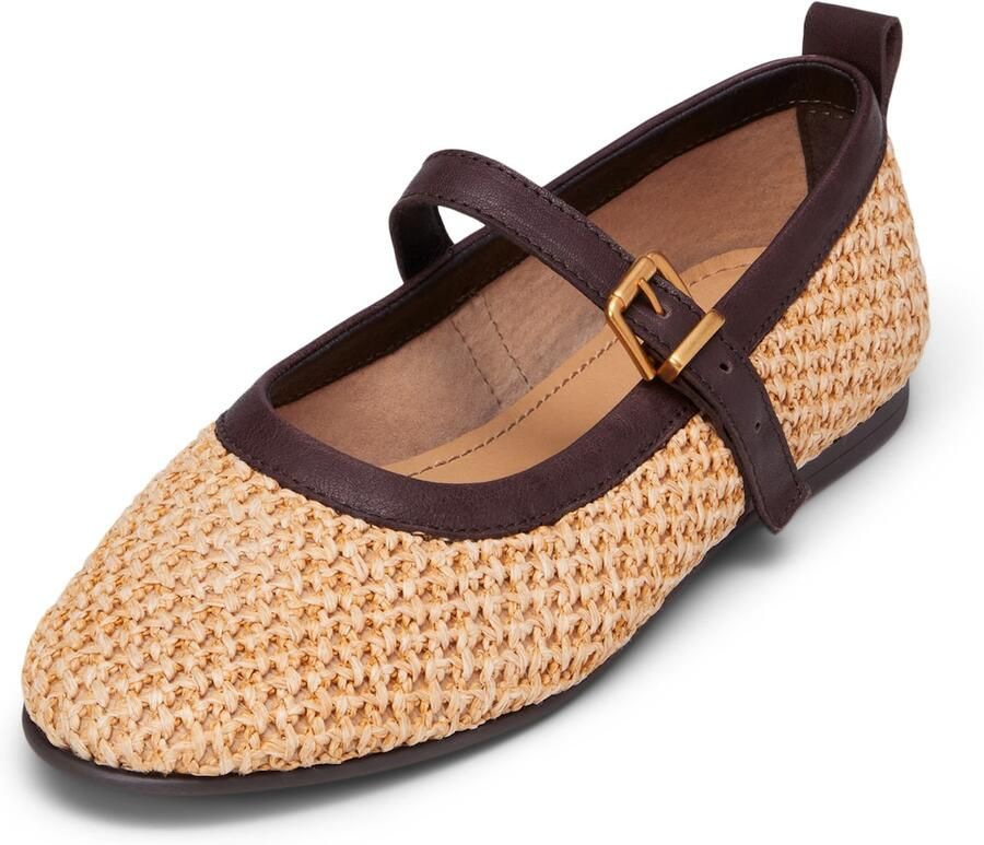 Marc O'Polo Ballerina met riempjes 'Gina' beige bruin