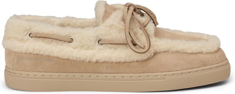 Marc O'Polo Loafers met lamswollen voering van runder suède