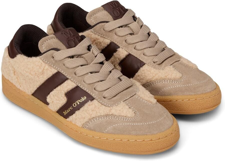 Marc O'Polo Sneakers van mix van leer en textiel model 'COURT W 5' - Foto 5
