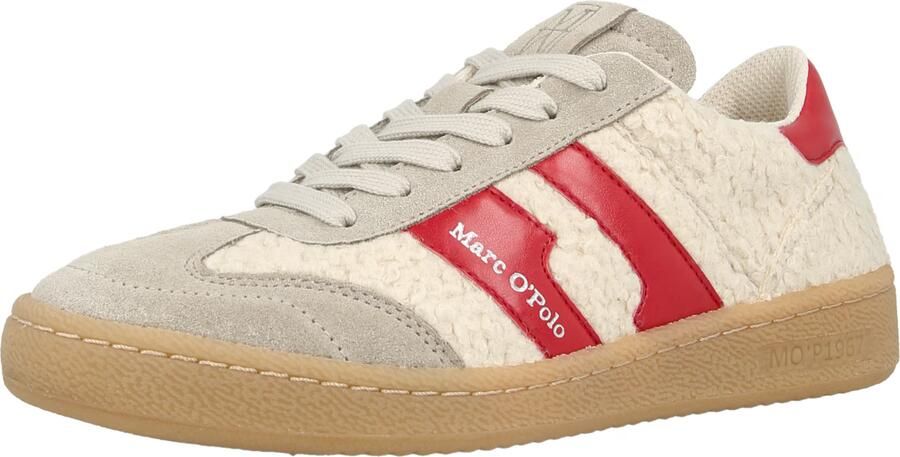 Marc O'Polo Sneakers laag 'Court' taupe rood natuurwit