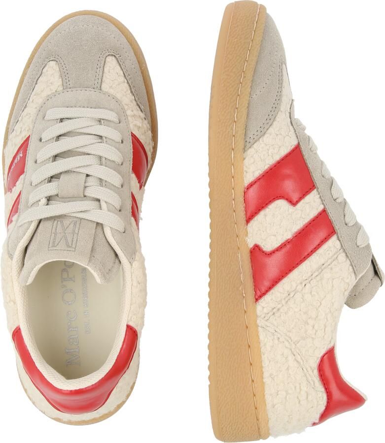 Marc O'Polo Sneakers laag 'Court' taupe rood natuurwit - Foto 2