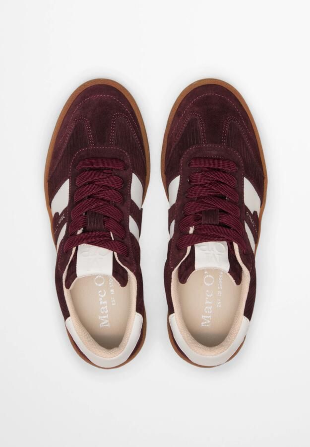 Marc O'Polo Sneakers laag 'Court' donkerrood wit - Foto 3