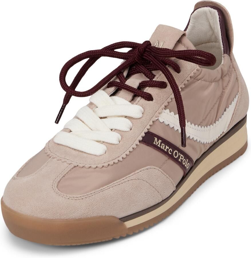 Marc O'Polo Sneakers laag 'Mila' beige taupe wijnrood wit