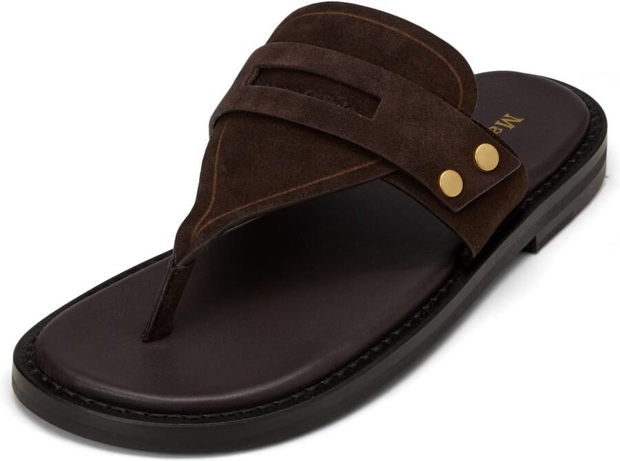 Marc O'Polo Teenslipper 'Stina' donkerbruin