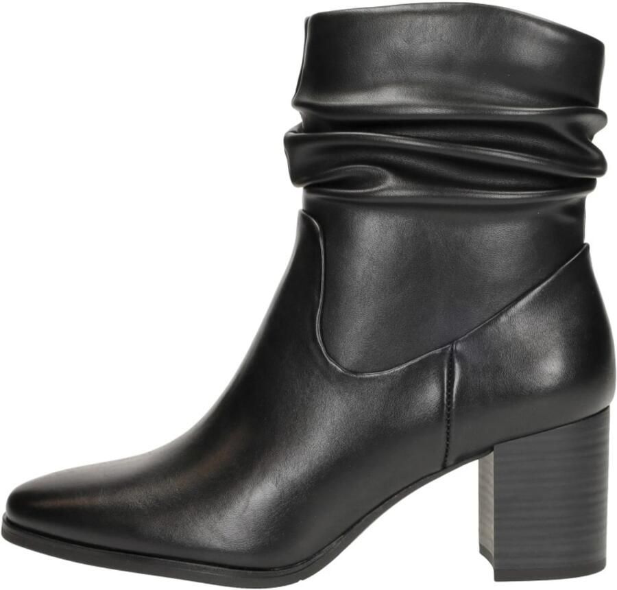 Marco Tozzi Laarsjes ANGIO blokhak business schoen met plooien in slouchy look