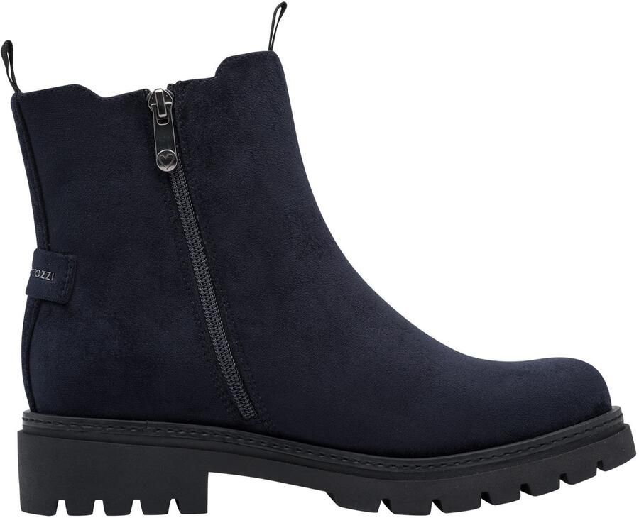 Marco Tozzi Chelsea boots voor dames 2-25437-47-480 Vegan enkellaarsjes Blauw