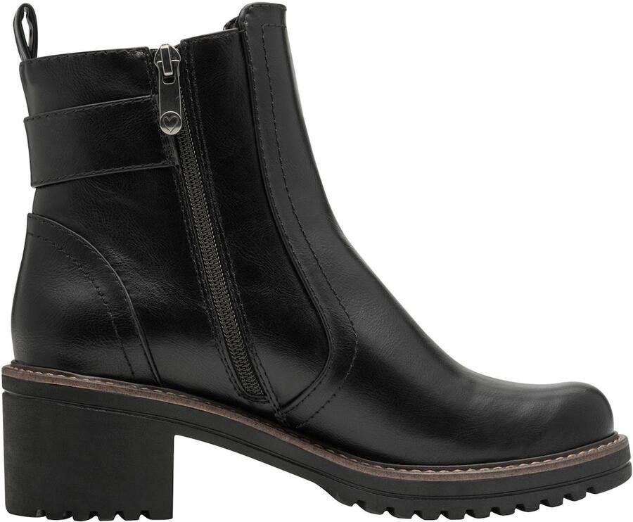 Marco Tozzi Laarsjes blokhak herfstboots in veganistische uitvoering - Foto 1