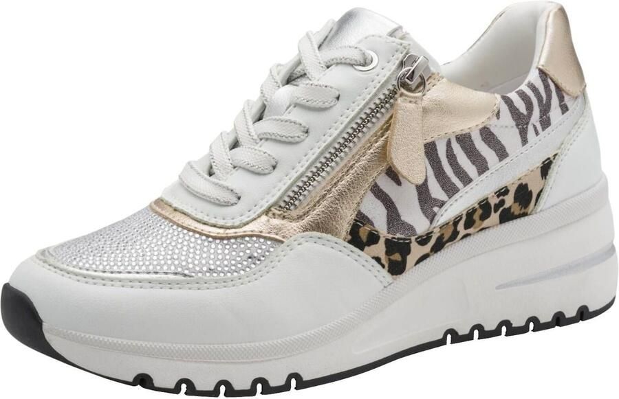MARCO TOZZI Sneakers laag goud grijs zwart wit
