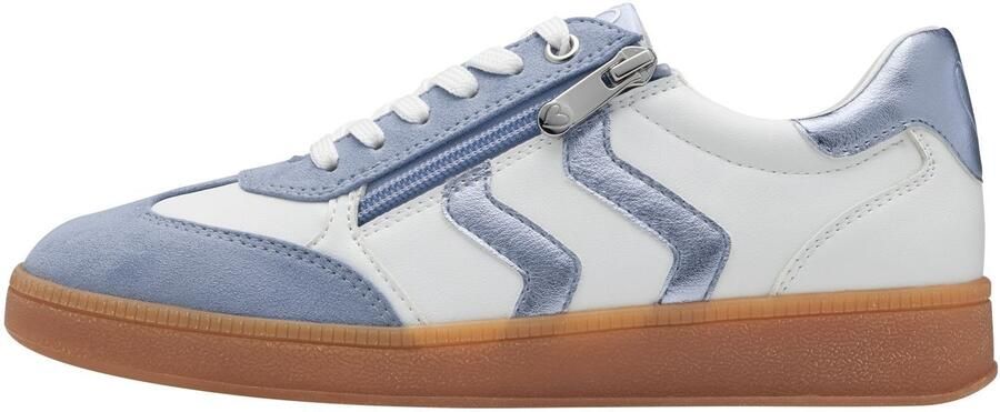 Marco Tozzi Plateausneakers vrijetijdsschoen lage schoen veterschoen met contrast bies