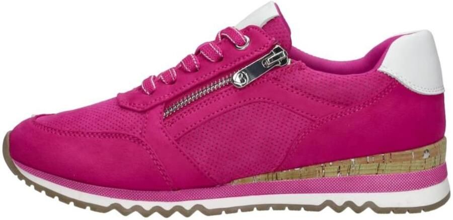 Marco Tozzi Sneakers met sleehak vrijetijdsschoen lage schoen veterschoen in vegan uitvoering