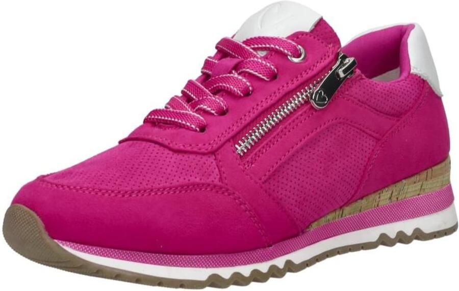 Marco Tozzi Sneakers met sleehak vrijetijdsschoen lage schoen veterschoen in vegan uitvoering - Foto 3