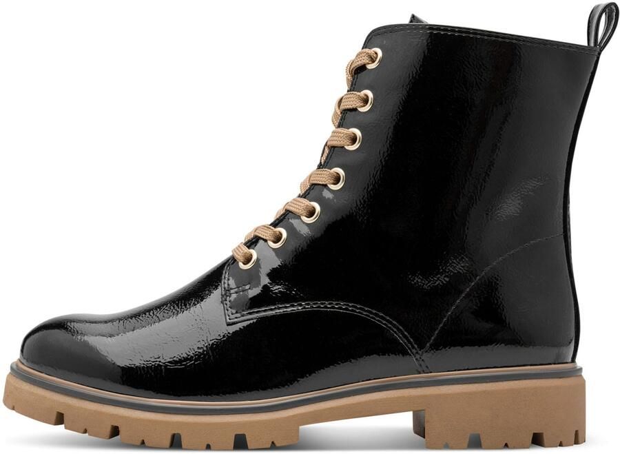 Marco Tozzi Veterschoenen blokhak veterenkellaarsjes in glanzende optiek - Foto 2