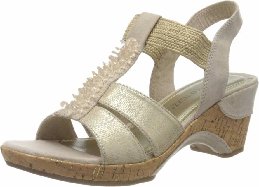 Marco Tozzi Stijlvolle dames sleehak sandalen in beige - Foto 2