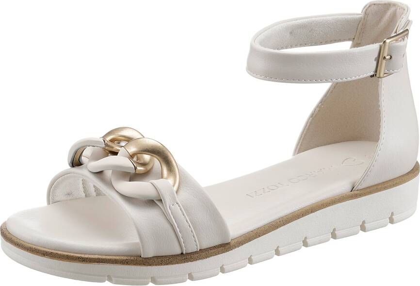 Marco Tozzi Sandalen sleehak zomerschoen sandaal met sierketting in ton-sur-ton - Foto 2
