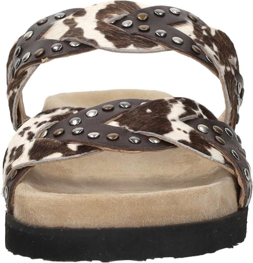 Maruti Evie Hairon Cow D04 Slippers Donker Bruin Koeienprint Leer Dames Bruin - Foto 15
