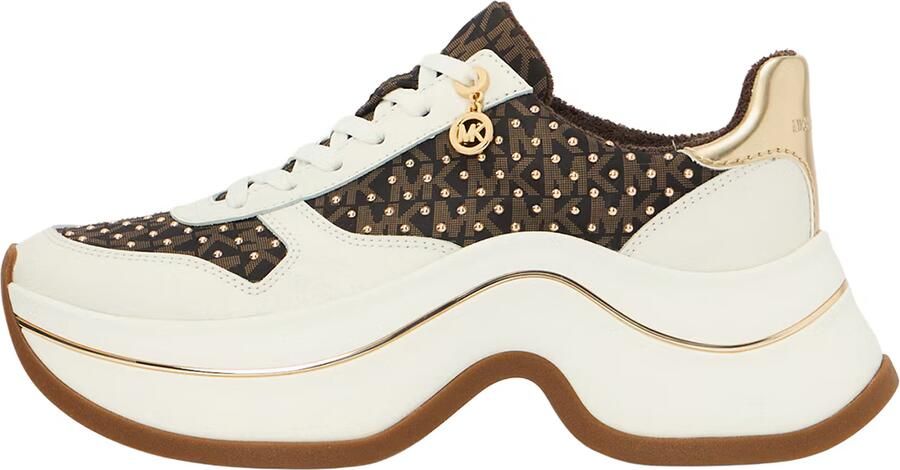 MICHAEL Kors Sneakers laag 'ARLA' bruin lichtbruin goud wit