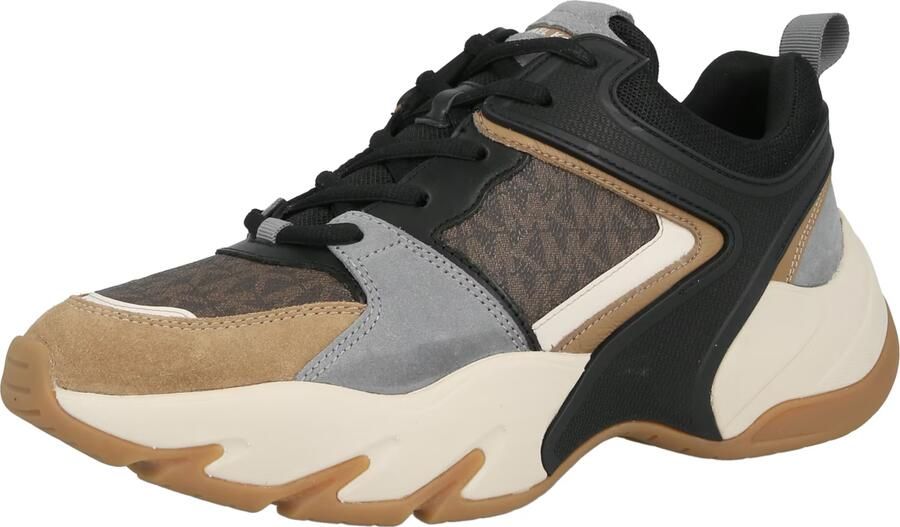 Michael Kors Sneakers laag 'CHASE' brokaat donkerbruin grijs zwart