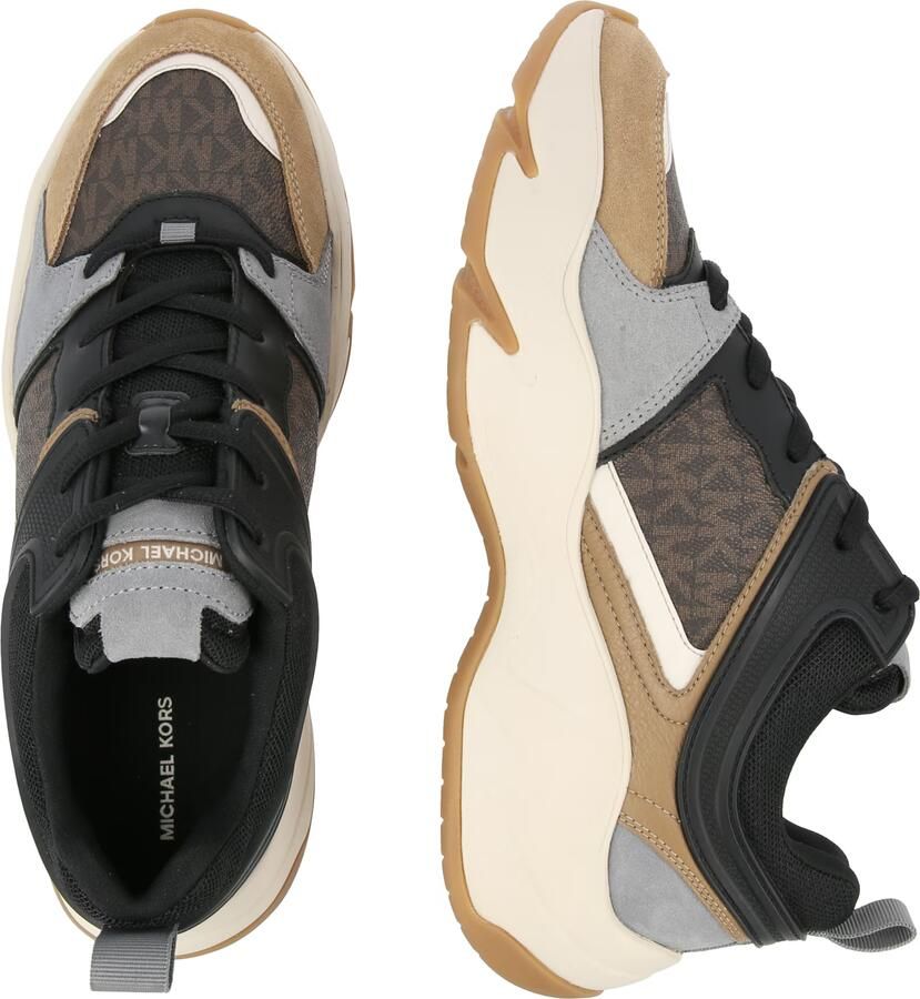 Michael Kors Sneakers laag 'CHASE' brokaat donkerbruin grijs zwart - Foto 2