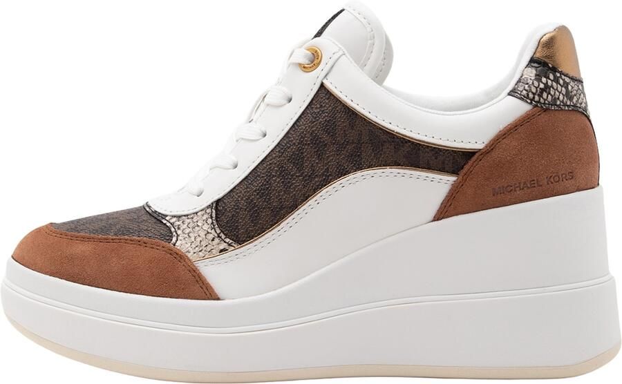 MICHAEL Kors Sneakers laag 'EMMY' karamel donkerbruin goud wit